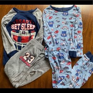 Boys size 6 football pajamas Lot